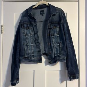 Just USA distressed Tadie Denim Jacket. Size XL. Blue denim.